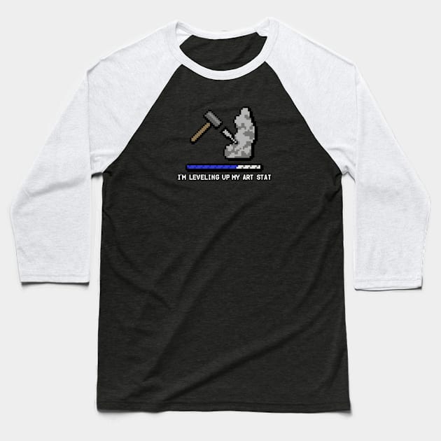 Sculpting Level Up Baseball T-Shirt by AshTulio